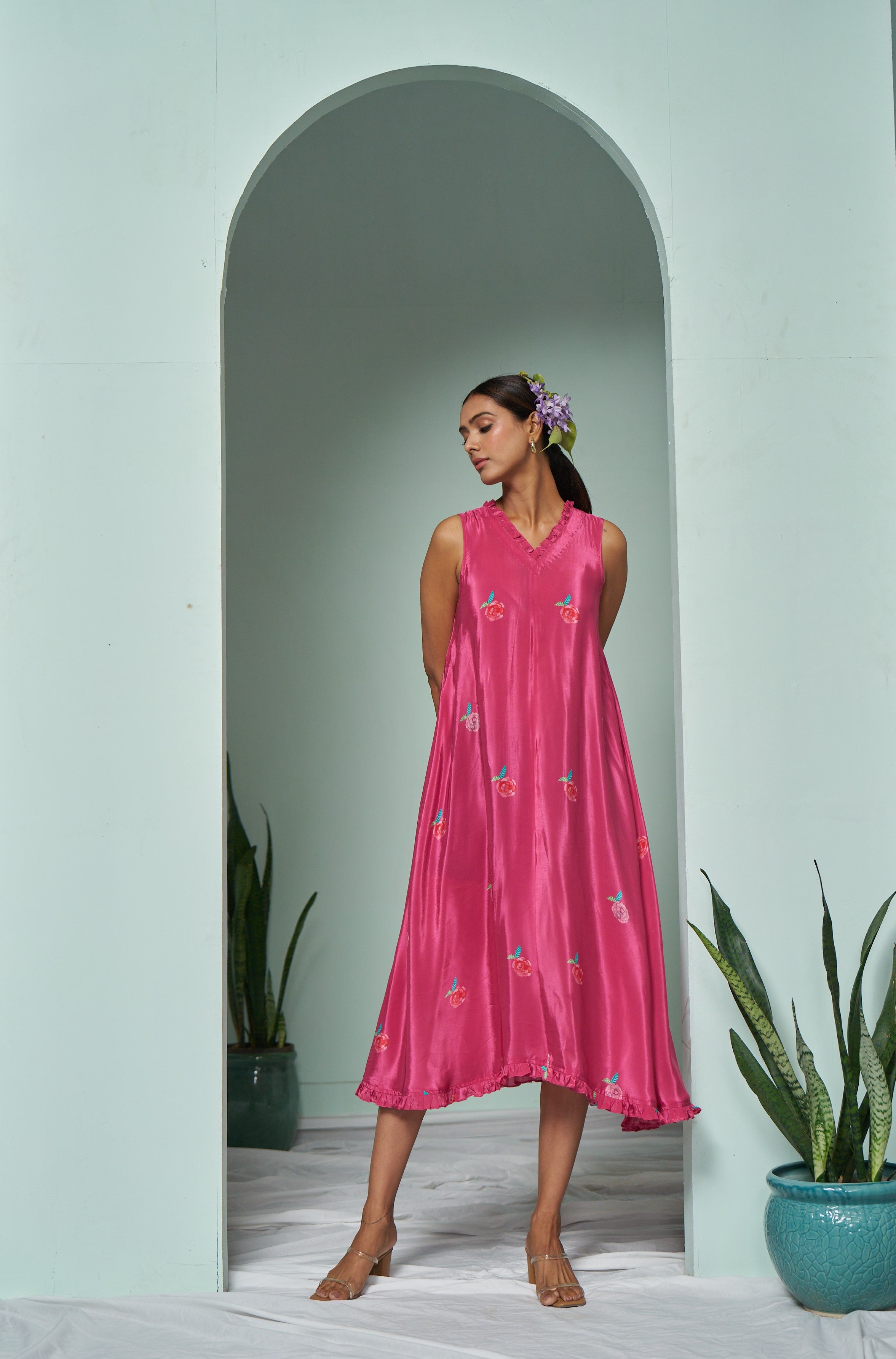 Rubby Pink A-line Dress