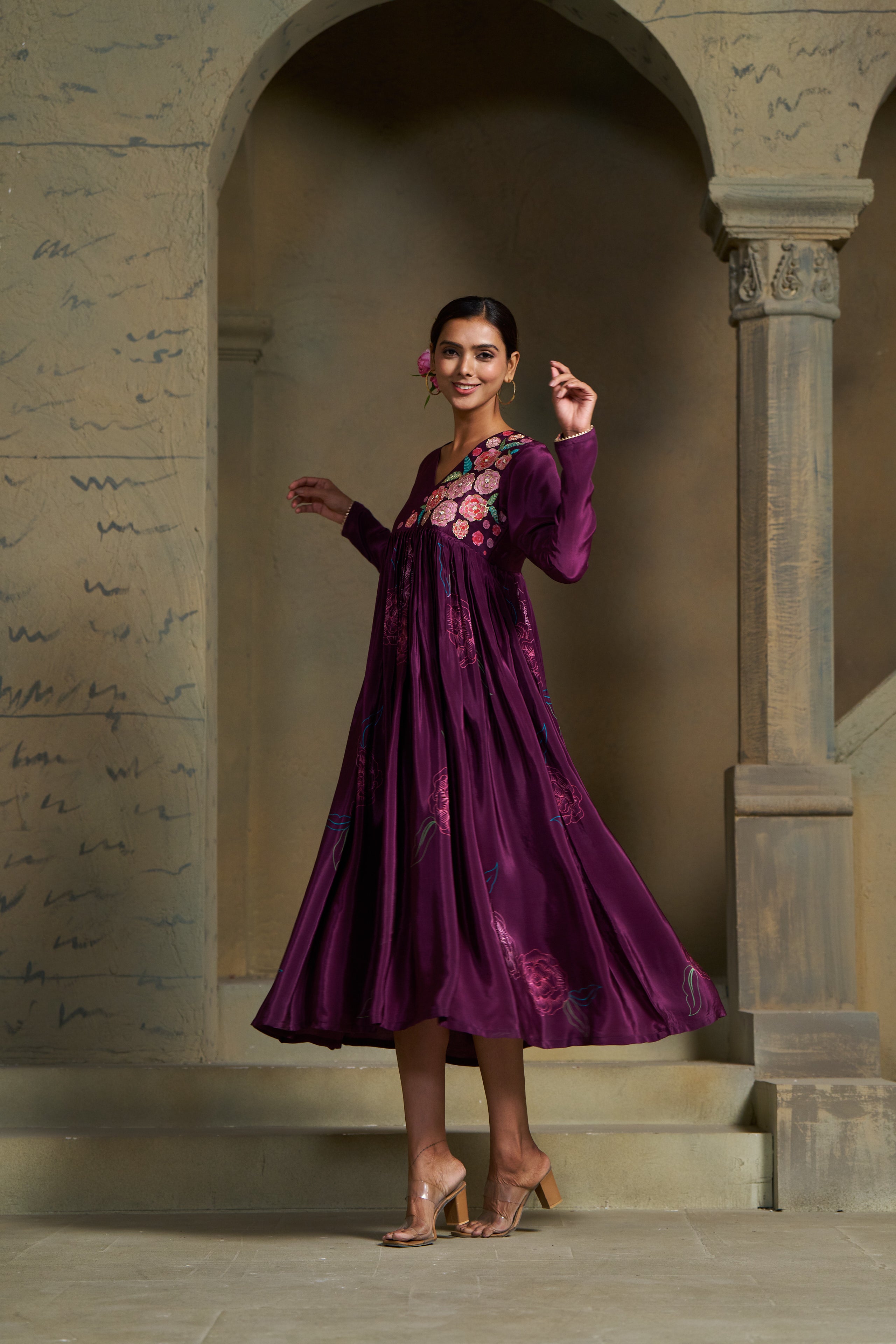 Mulberry Purple Flared Dress