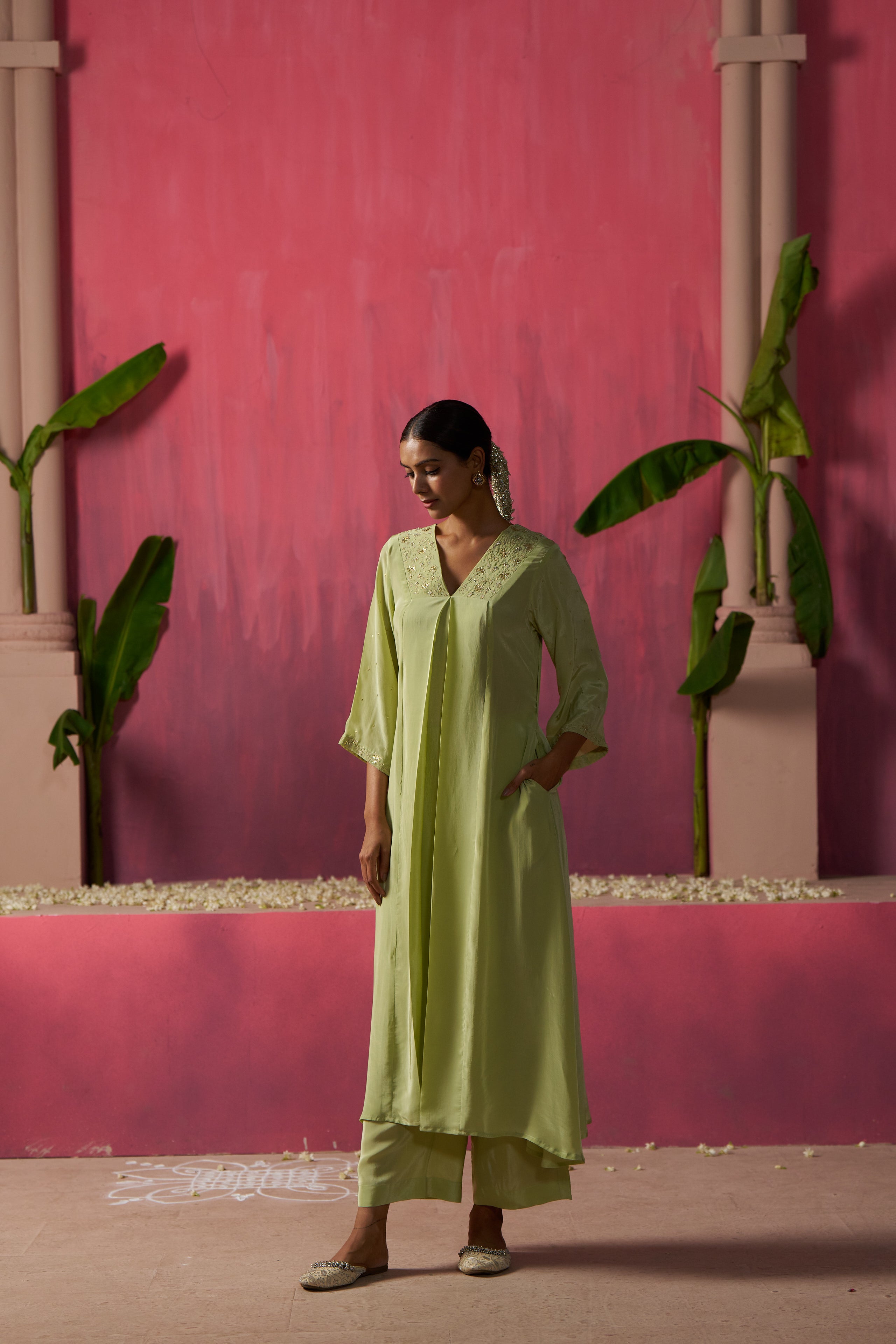 Sage - Green Kurta Set